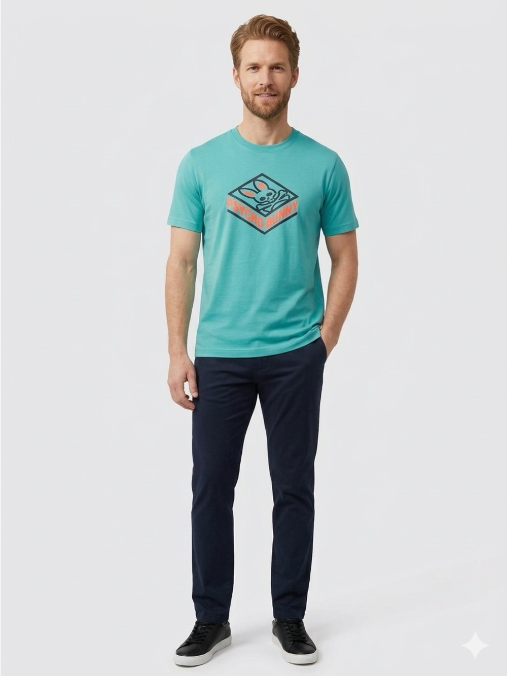 Psycho Bunny Teal Short-Sleeve Graphic Crewneck Tee size 7 XL